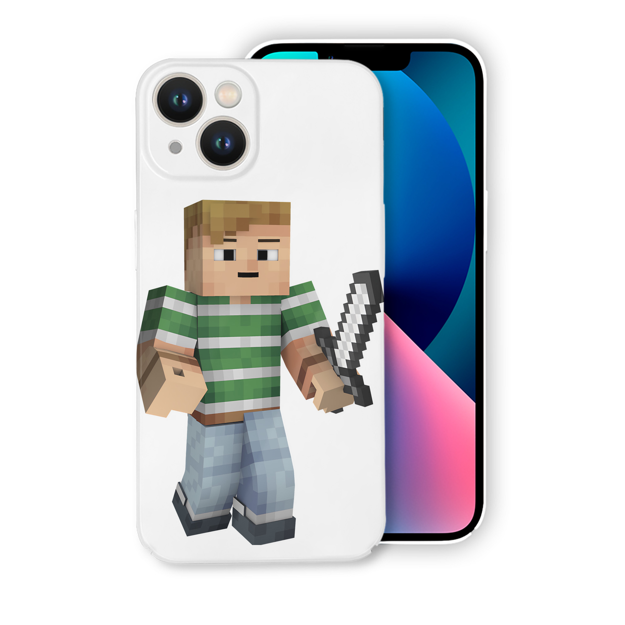 （画像用） マインクラフト ブロックの世界 Minecraft MC Block world 【iPhone 14シリーズ対応】ハードケース